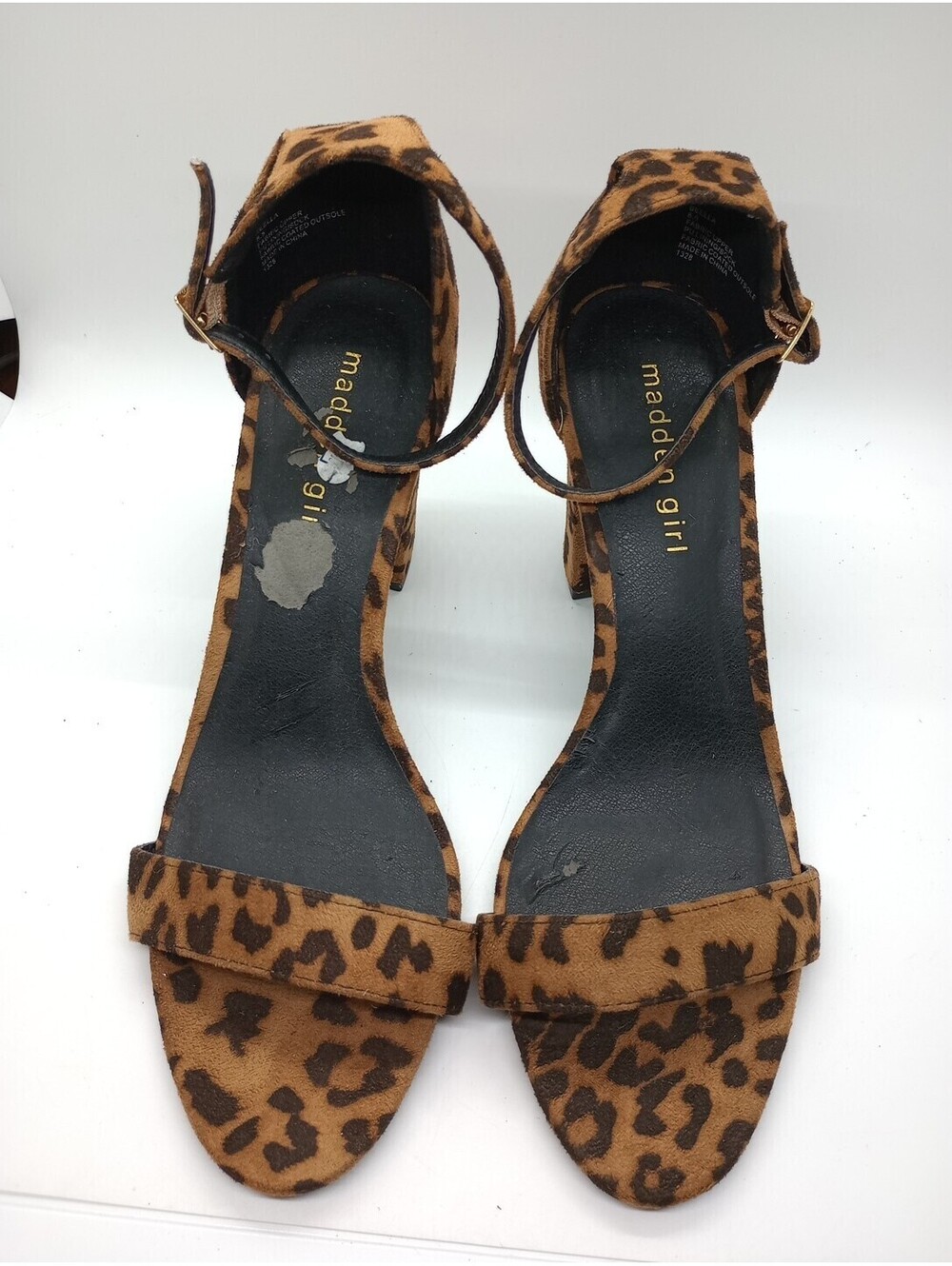 Madden Girl Open Toe Shoes Animal Print 8.5 Brown 217